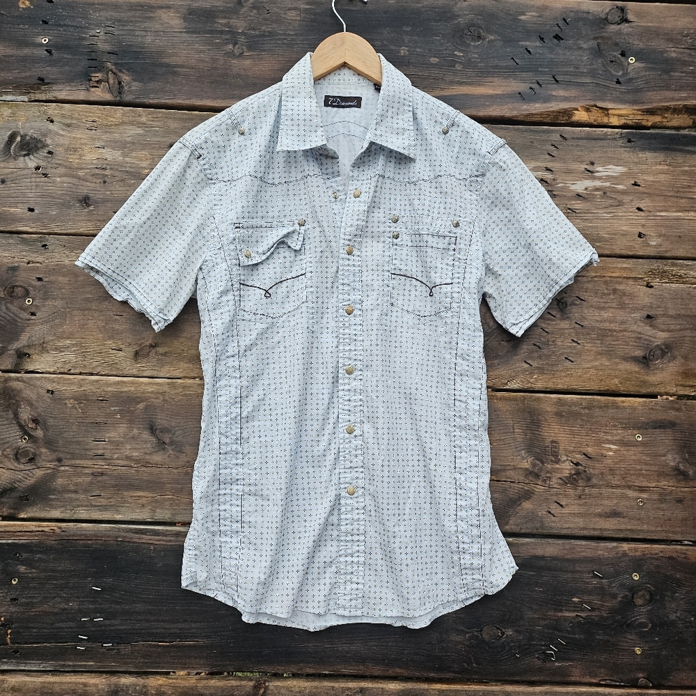 Baby blue Late 2000's Cowboy Button-down
